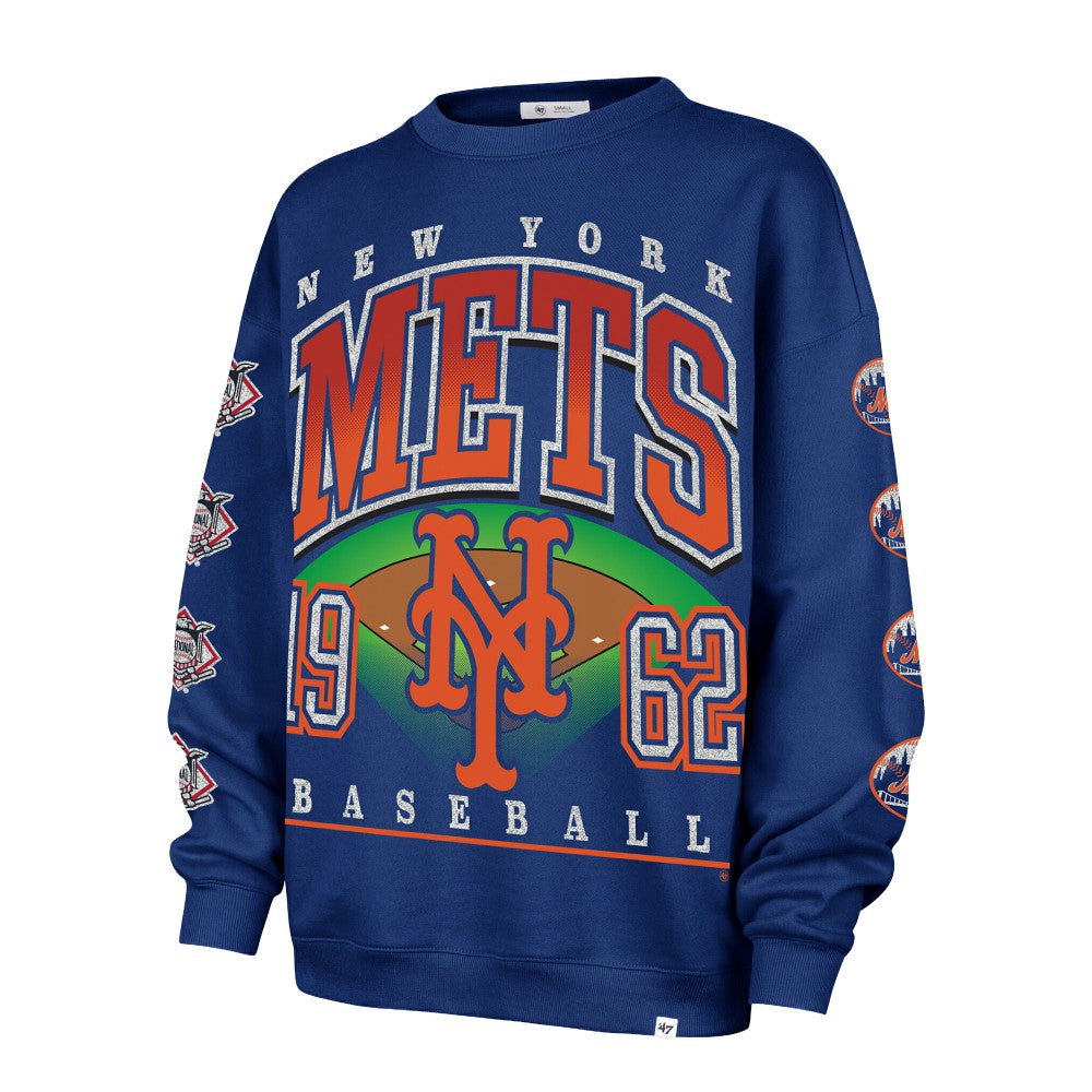 New York Mets '47 Women's Trendy Team Go Big Oversized Sweatshirt - MLB Sweatshirts
