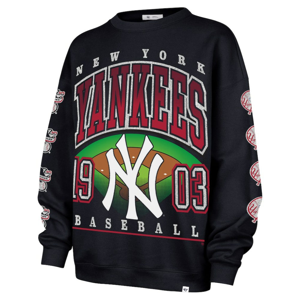 New York Yankees '47 Women's Trendy Team Go Big Oversized Sweatshirt - MLB Sweatshirts