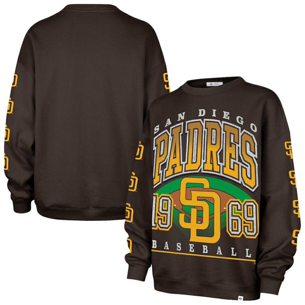 San Diego Padres '47 Women's Trendy Team Go Big Oversized Sweatshirt - MLB Sweatshirts