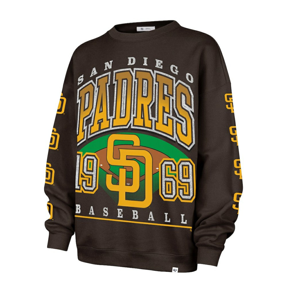 San Diego Padres '47 Women's Trendy Team Go Big Oversized Sweatshirt - MLB Sweatshirts