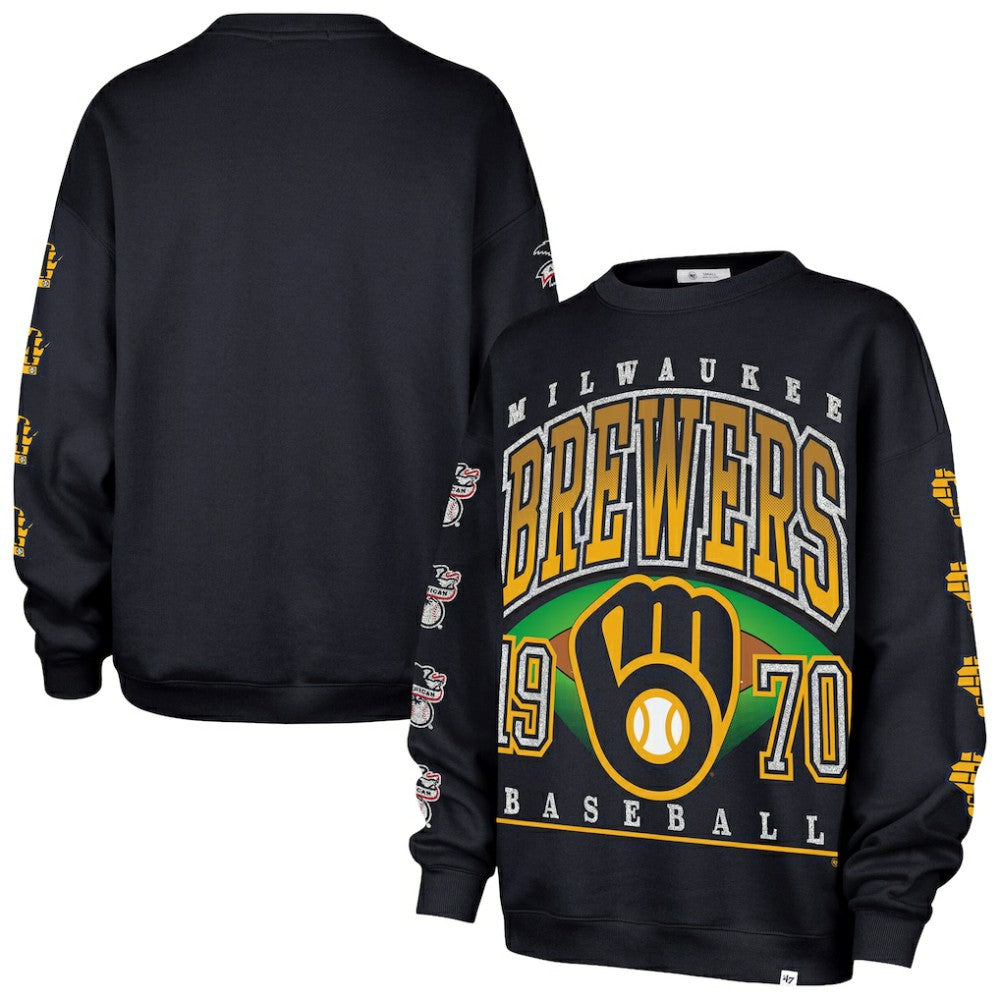Milwaukee Brewers '47 Women's Trendy Team Go Big Oversized Sweatshirt - MLB Sweatshirts