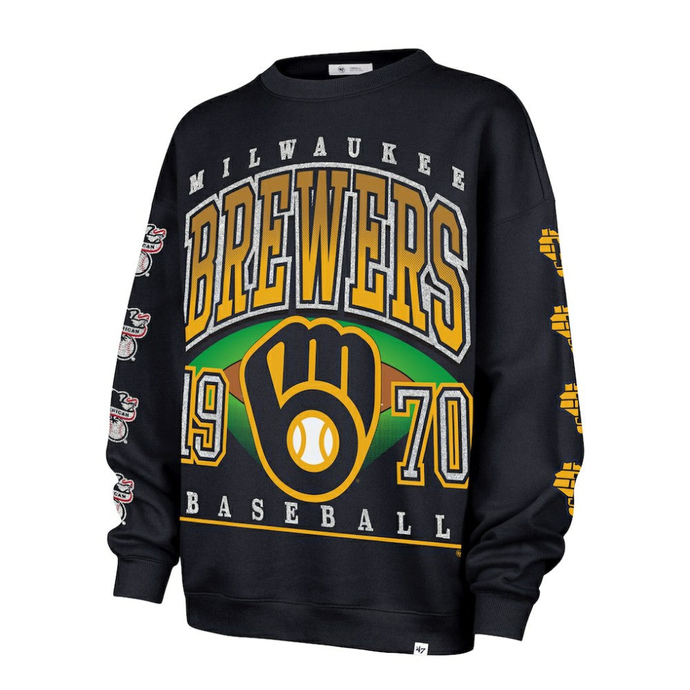 Milwaukee Brewers '47 Women's Trendy Team Go Big Oversized Sweatshirt - MLB Sweatshirts