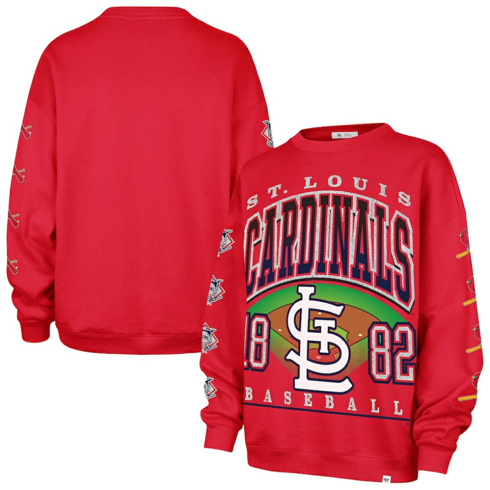 St. Louis Cardinals '47 Women's Trendy Team Go Big Oversized Sweatshirt - MLB Sweatshirts