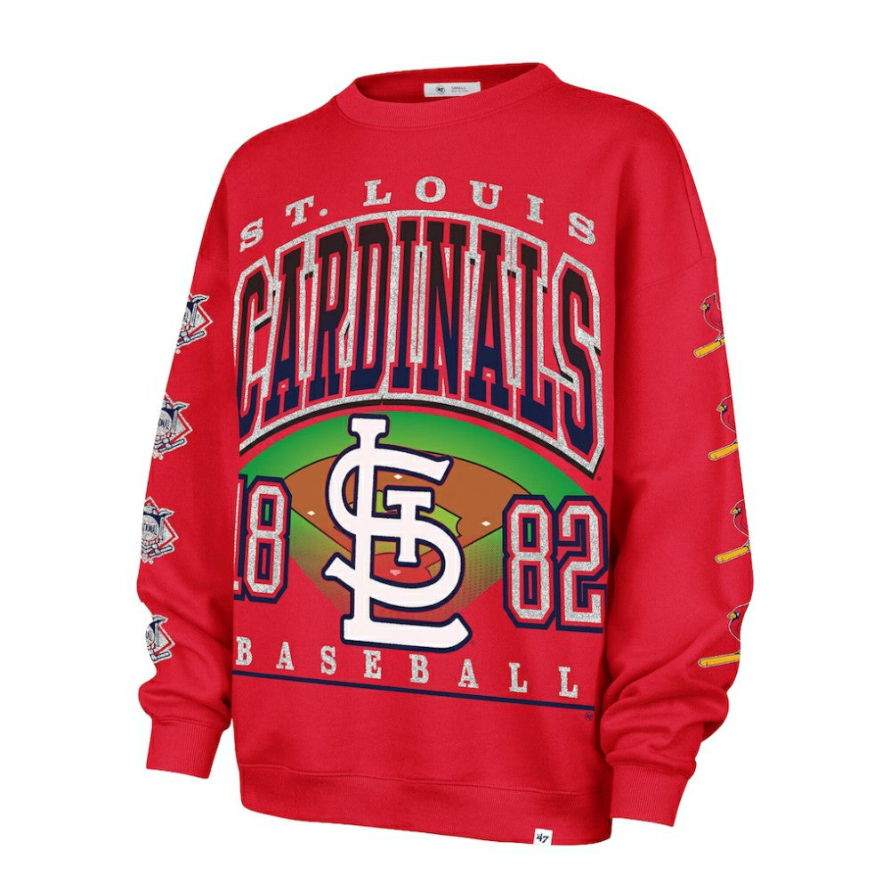St. Louis Cardinals '47 Women's Trendy Team Go Big Oversized Sweatshirt - MLB Sweatshirts