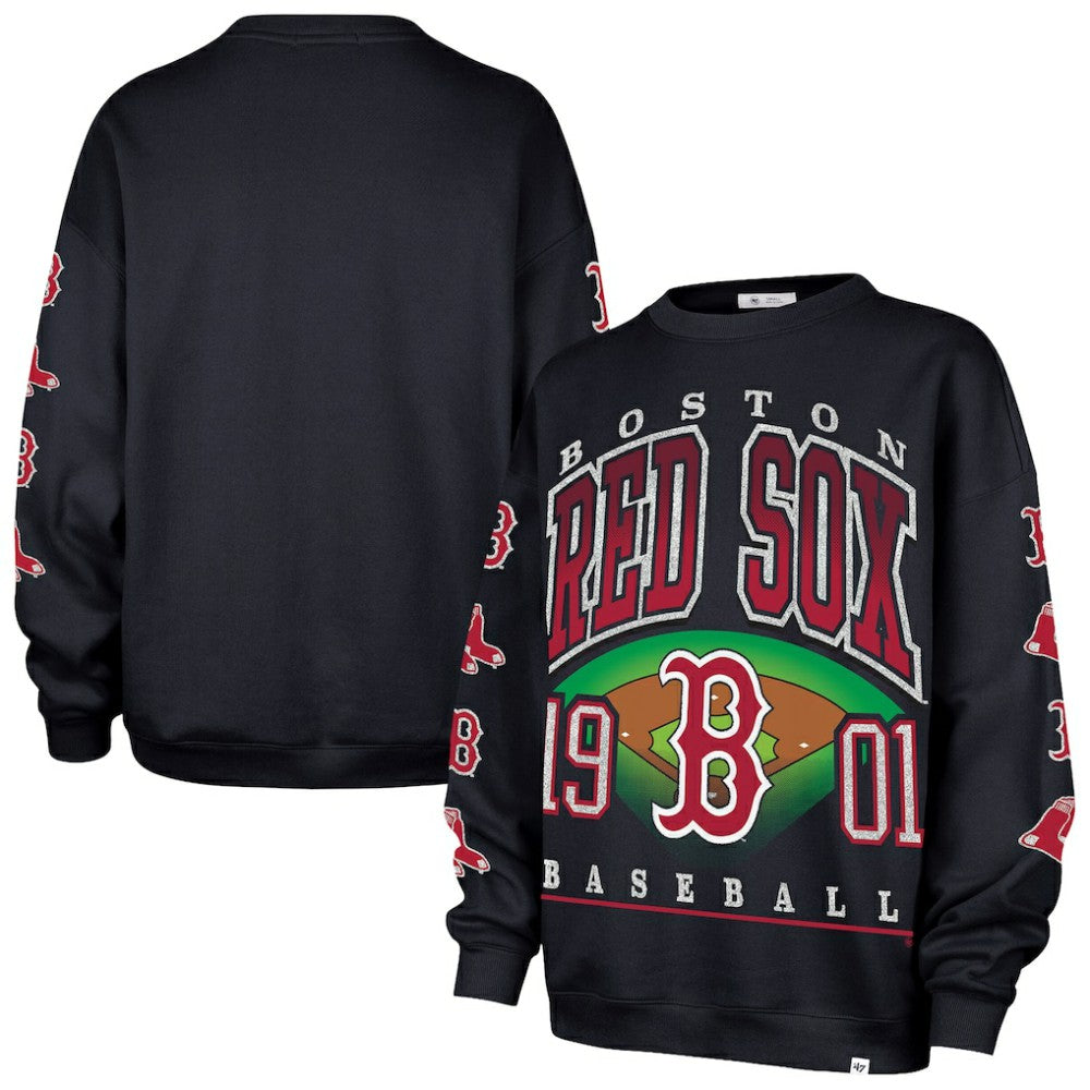 Boston Red Sox '47 Women's Trendy Team Go Big Oversized Sweatshirt - MLB Sweatshirts