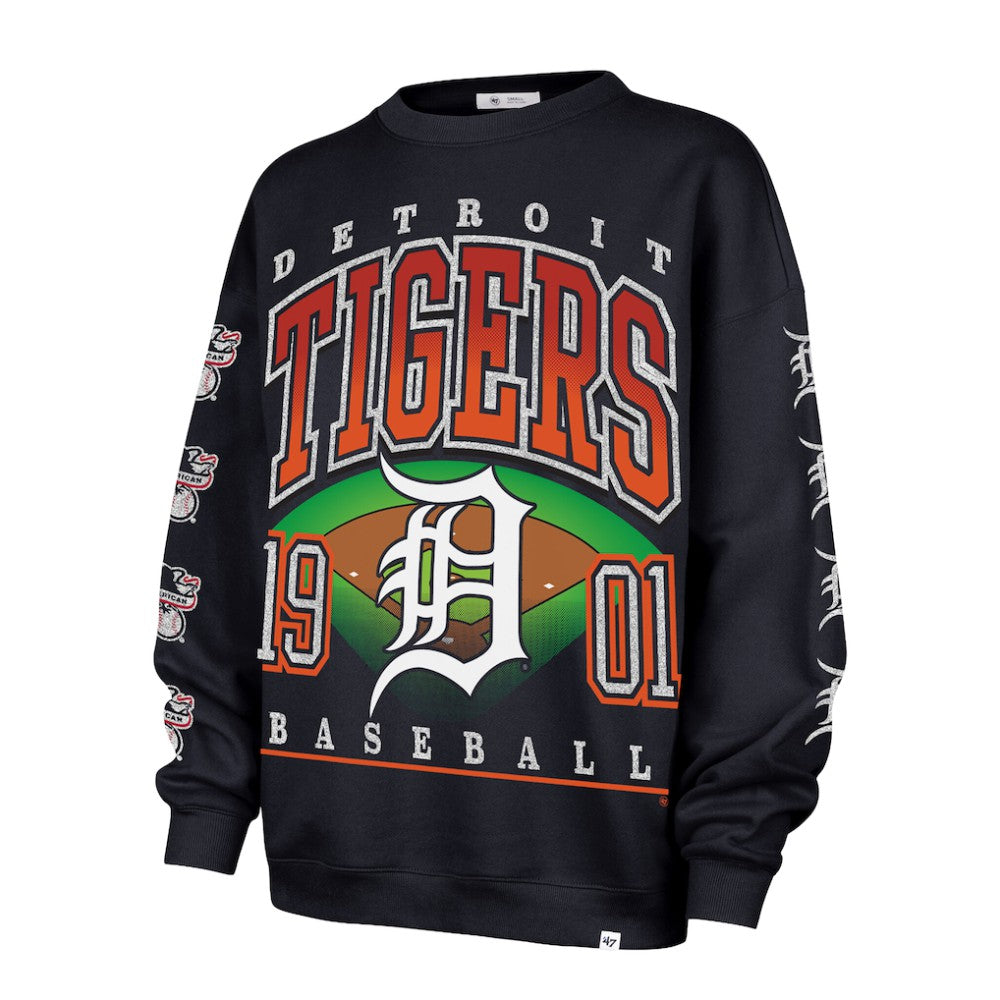 Detroit Tigers '47 Women's Trendy Team Go Big Oversized Sweatshirt - MLB Sweatshirts