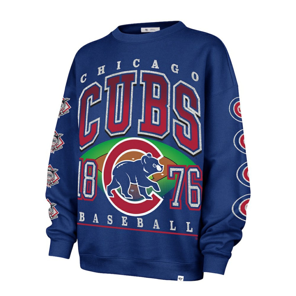 Chicago Cubs '47 Women's Trendy Team Go Big Oversized Sweatshirt - MLB Sweatshirts