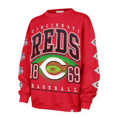 Cincinnati Reds '47 Women's Trendy Team Go Big Oversized Sweatshirt - MLB Sweatshirts