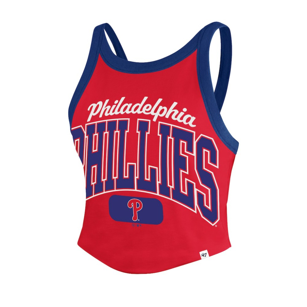 Philadelphia Phillies '47 Women's Trendy Team Rally Sporty Cropped Racerback Tank Top - MLB Tanks