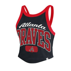 Atlanta Braves '47 Women's Trendy Team Rally Sporty Cropped Racerback Tank Top - MLB Tanks