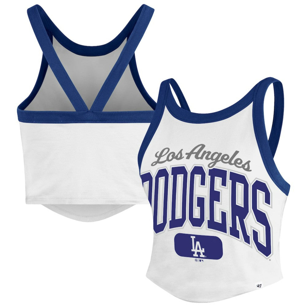 Los Angeles Dodgers '47 Women's Trendy Team Rally Sporty Cropped Racerback Tank Top - MLB Tanks