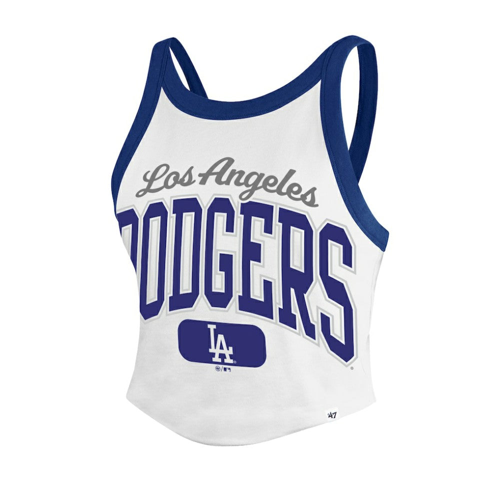 Los Angeles Dodgers '47 Women's Trendy Team Rally Sporty Cropped Racerback Tank Top - MLB Tanks