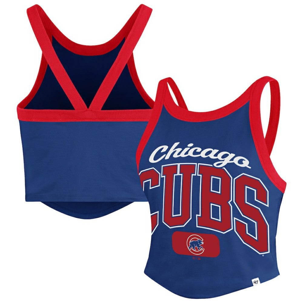 Chicago Cubs '47 Women's Trendy Team Rally Sporty Cropped Racerback Tank Top - MLB Tanks