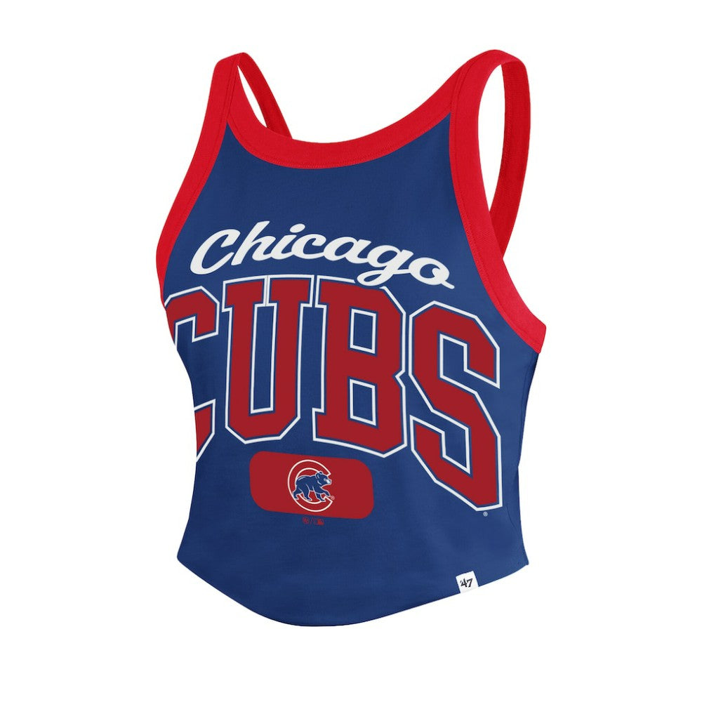 Chicago Cubs '47 Women's Trendy Team Rally Sporty Cropped Racerback Tank Top - MLB Tanks