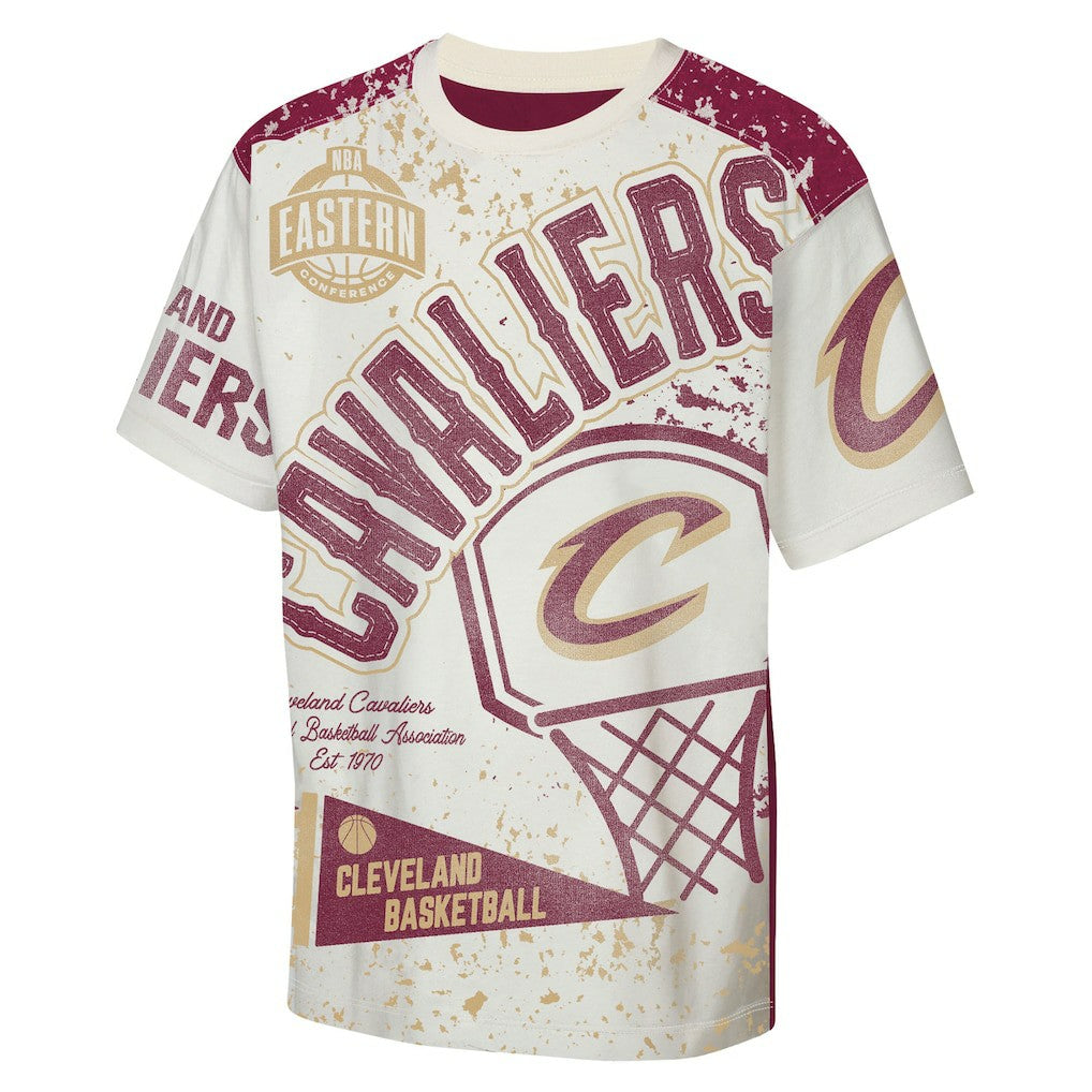 Cream Cleveland Cavaliers Outerstuff Youth Top Player All-Over-Print T-Shirt sale | NBA