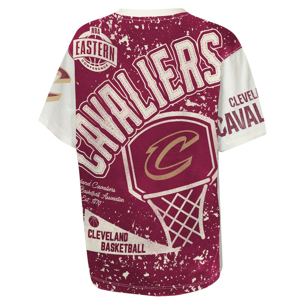 Cream Cleveland Cavaliers Outerstuff Youth Top Player All-Over-Print T-Shirt sale | NBA