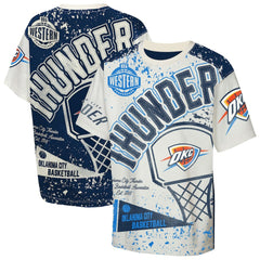Cream Oklahoma City Thunder Outerstuff Youth Top Player All-Over-Print T-Shirt | NBA