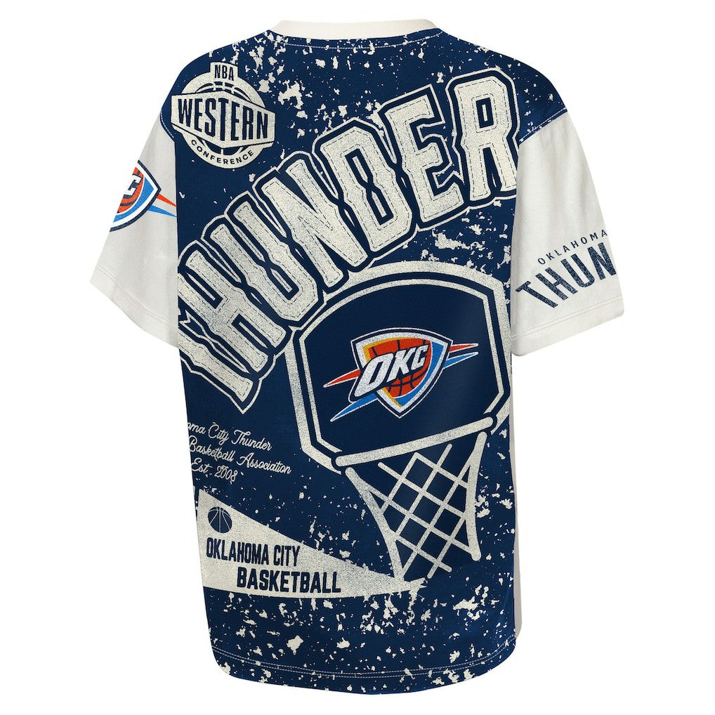 Cream Oklahoma City Thunder Outerstuff Youth Top Player All-Over-Print T-Shirt | NBA