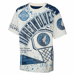 Cream Minnesota Timberwolves Outerstuff Youth Top Player All-Over-Print T-Shirt | NBA
