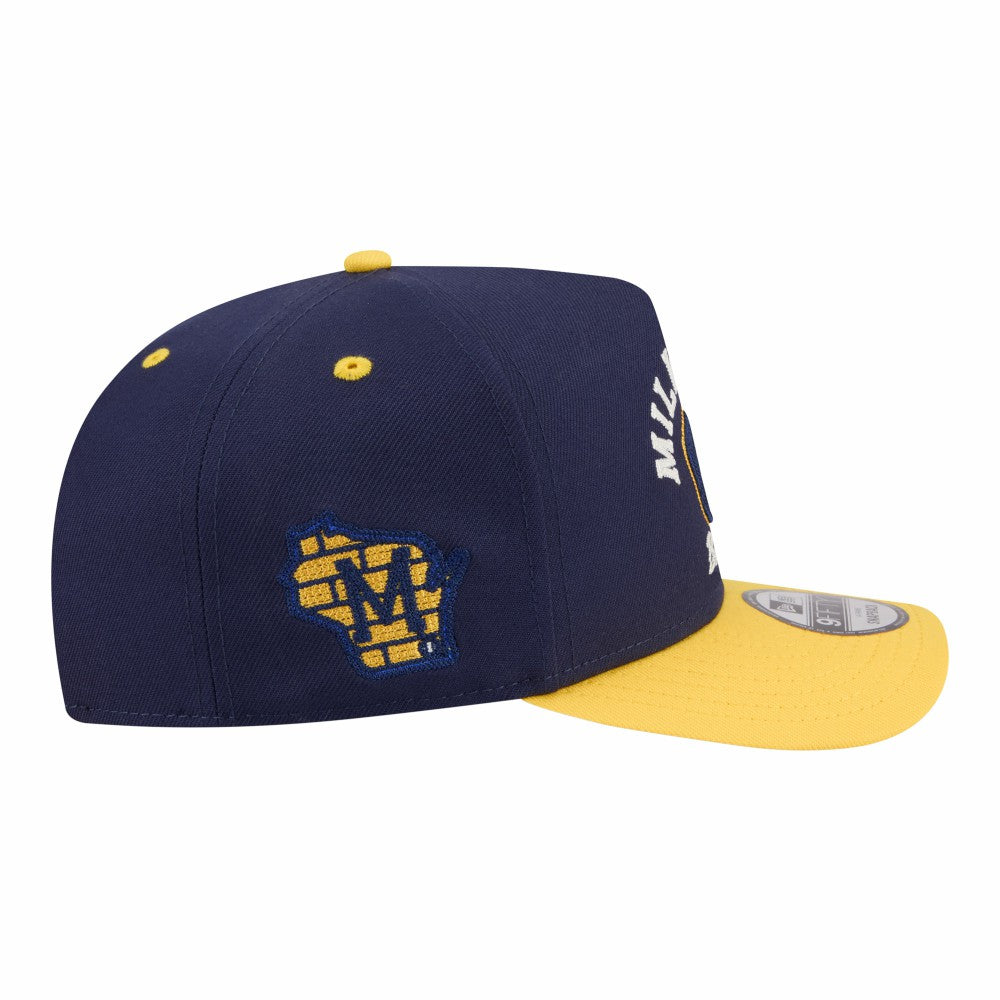 Milwaukee Brewers New Era Arched A-Frame 9FIFTY Adjustable Hat - MLB Hats
