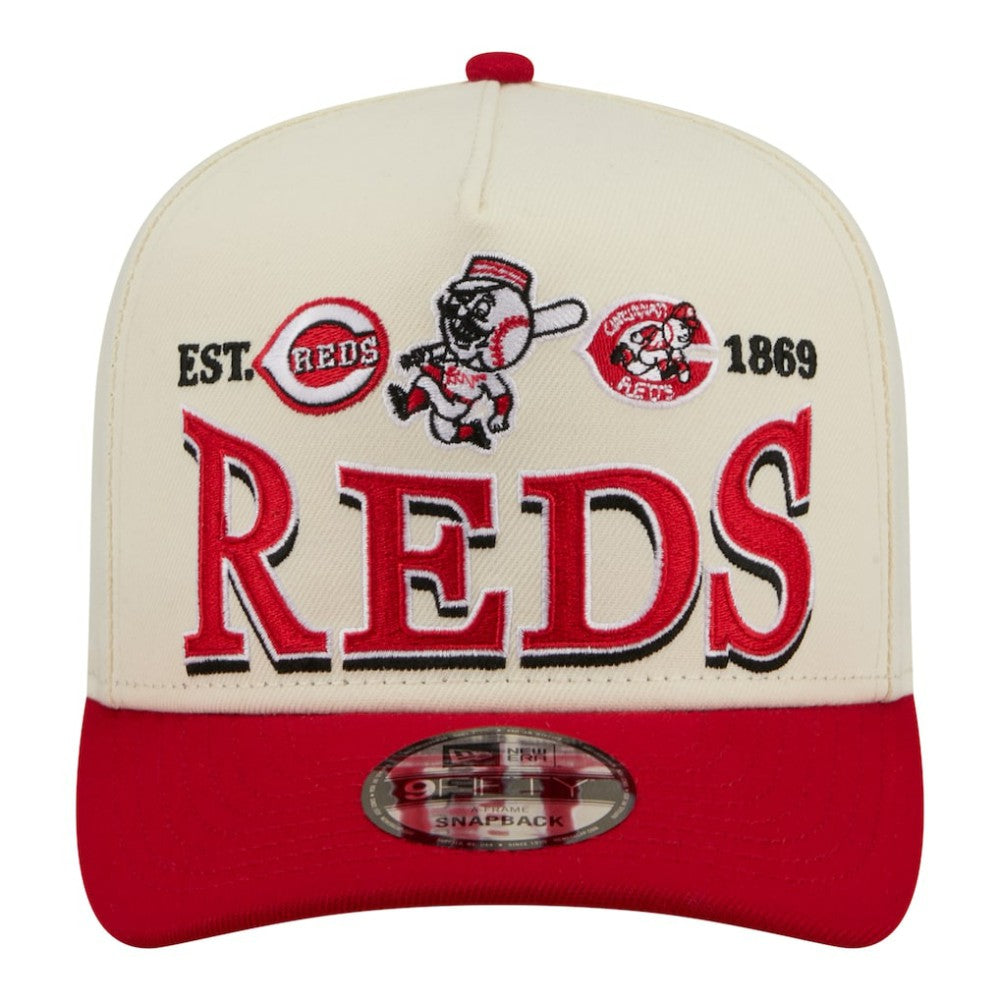 Cincinnati Reds New Era Throwback Tri-Hit A-Frame 9FIFTY Adjustable Hat - MLB Hats