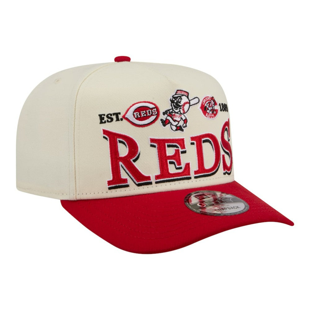 Cincinnati Reds New Era Throwback Tri-Hit A-Frame 9FIFTY Adjustable Hat - MLB Hats