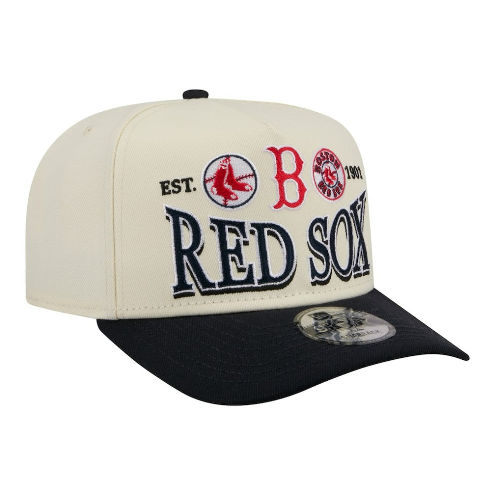 Boston Red Sox New Era Throwback Tri-Hit A-Frame 9FIFTY Adjustable Hat - MLB Hats