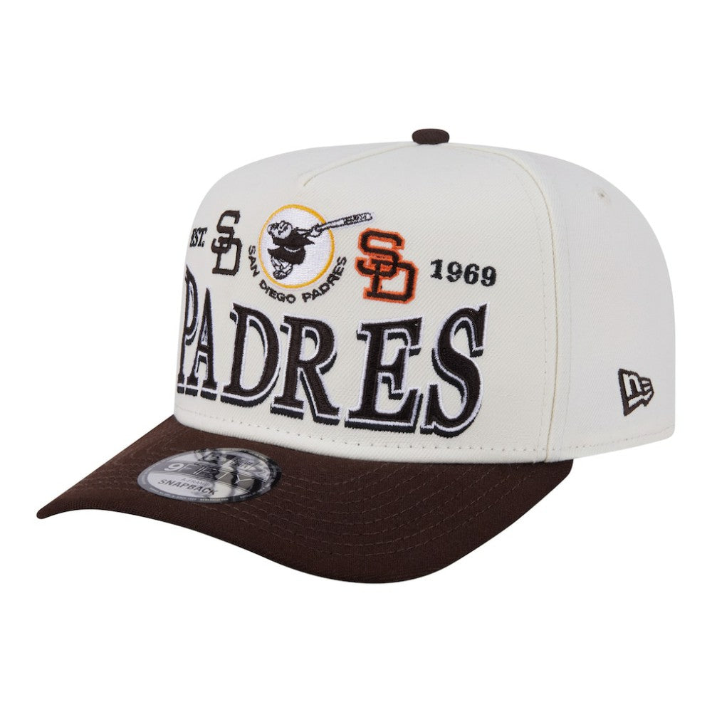 San Diego Padres New Era Throwback Tri-Hit A-Frame 9FIFTY Adjustable Hat - MLB Hats