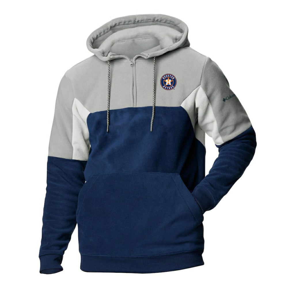 Houston Astros Columbia Men's Lodge Fleece Quarter-Zip Hoodie - MLB Hoodies