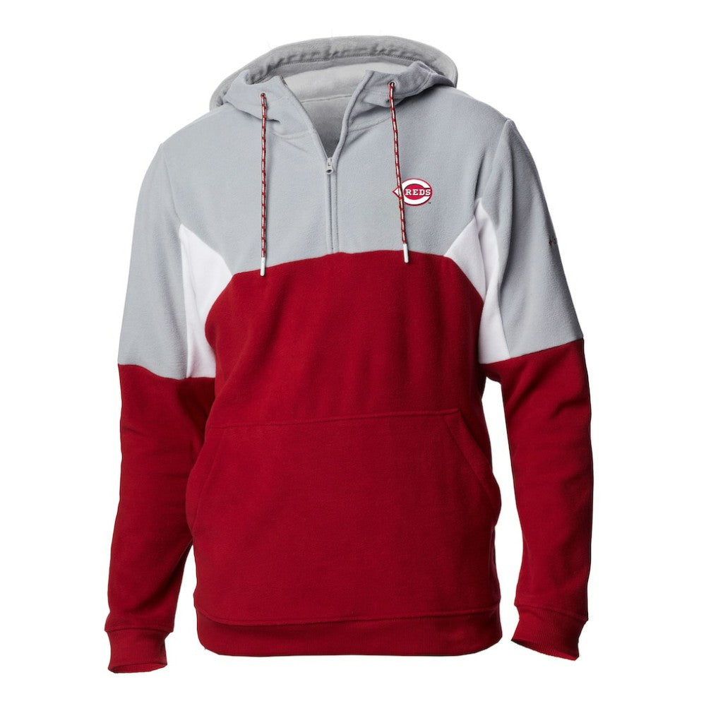 Cincinnati Reds Columbia Men's Lodge Fleece Quarter-Zip Hoodie - MLB Hoodies