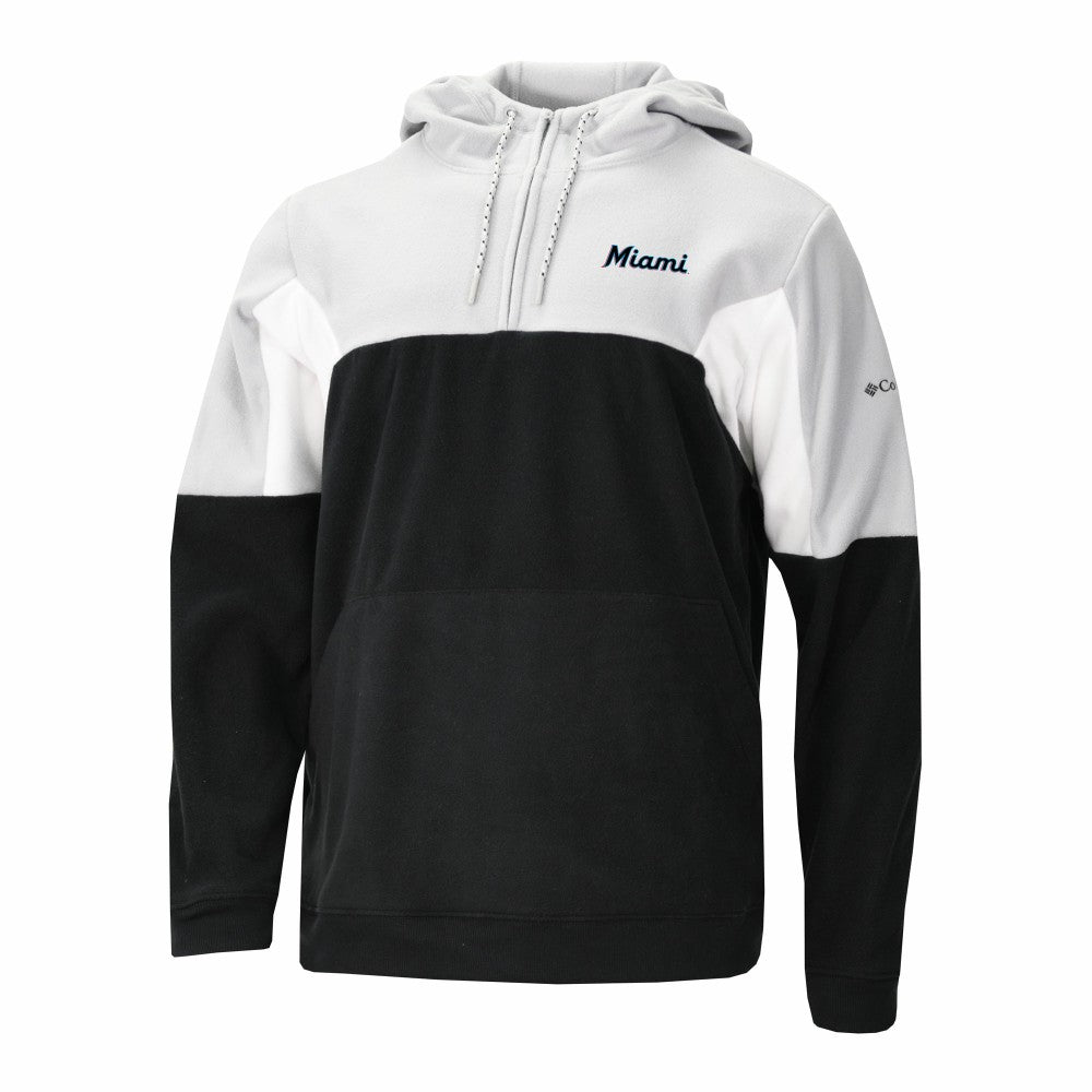 Miami Marlins Columbia Lodge Fleece Quarter-Zip Hoodie - MLB Hoodies