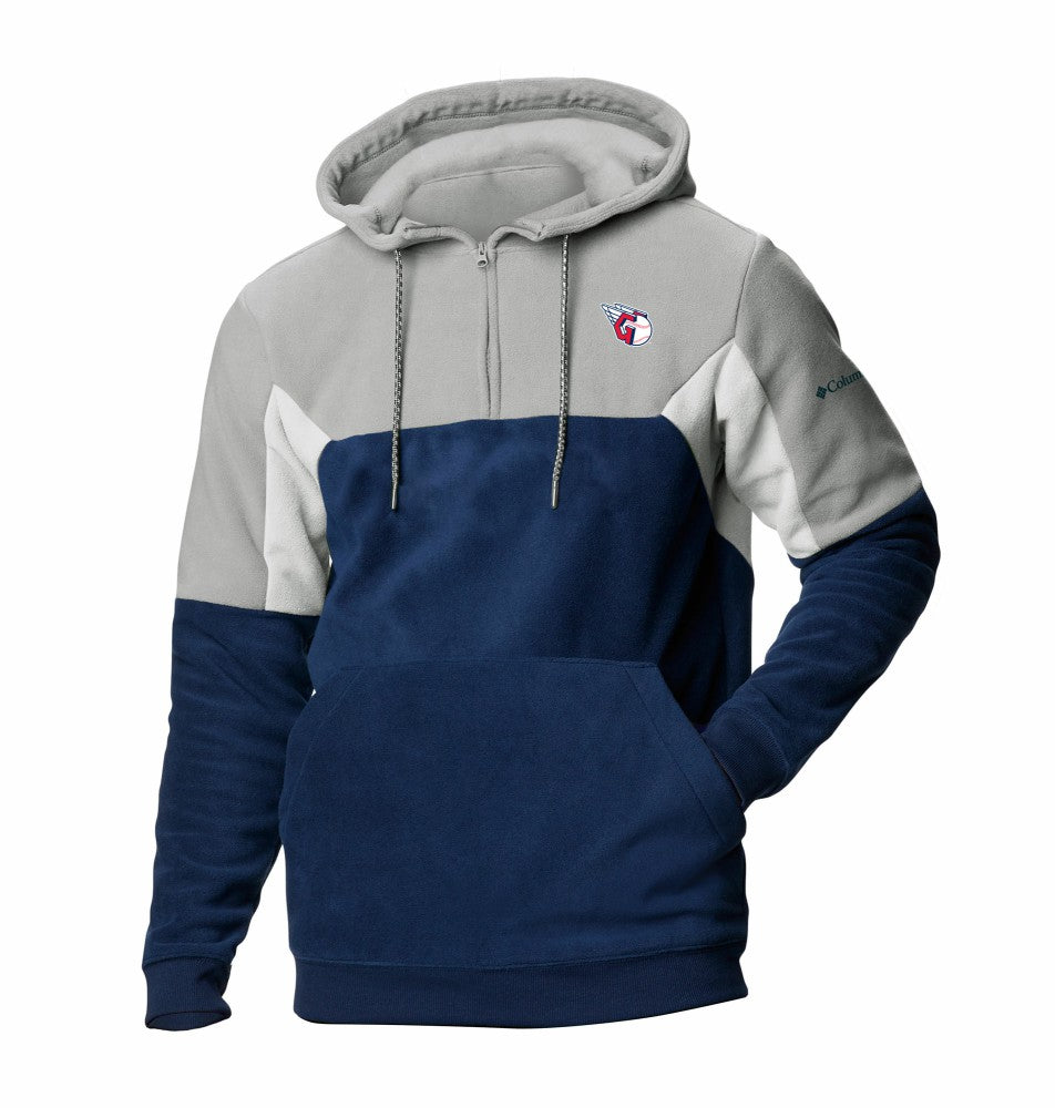 Cleveland Guardians Columbia Men's Lodge Fleece Quarter-Zip Hoodie - MLB Hoodies