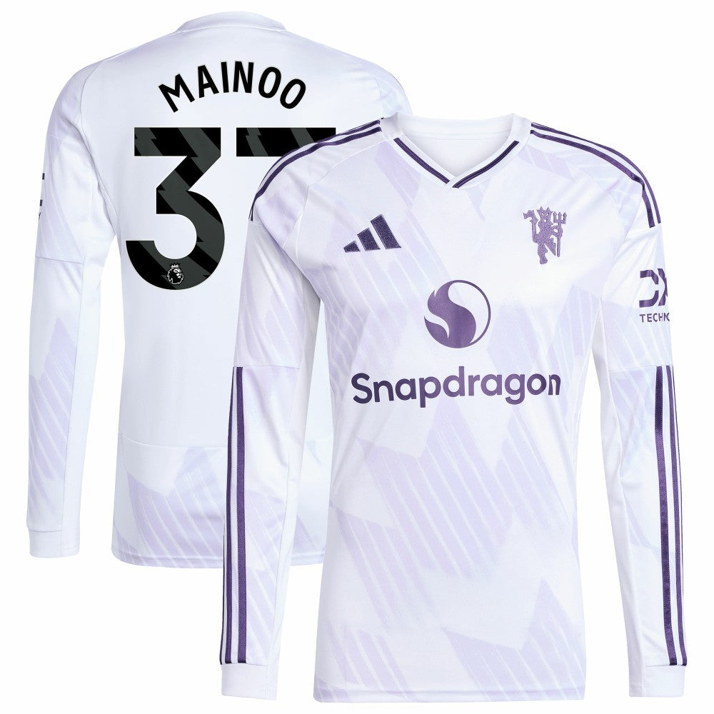 Kobbie Mainoo Manchester United 2025/26 Away Replica Long Sleeve Player Jersey