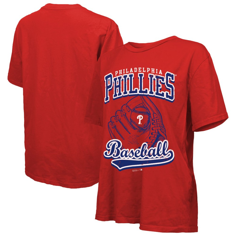 Philadelphia Phillies Majestic Threads Women's Oversized First Base T-Shirt - MLB T-shirts