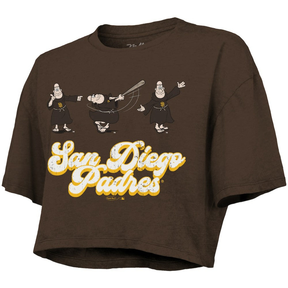 San Diego Padres Majestic Threads Women's Boxy Crop T-Shirt - MLB T-shirts