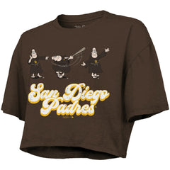 San Diego Padres Majestic Threads Women's Boxy Crop T-Shirt - MLB T-shirts