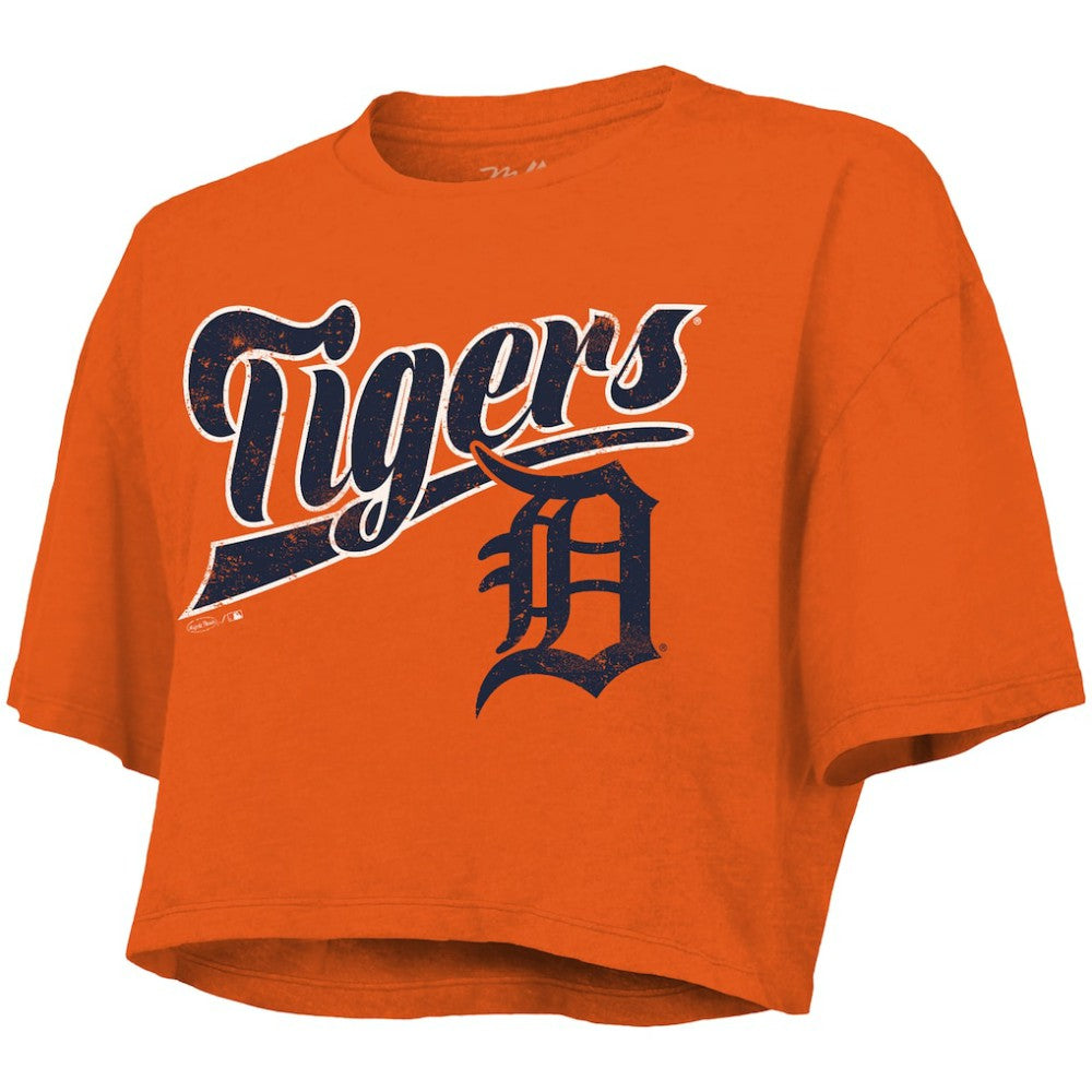 Detroit Tigers Majestic Threads Women's Boxy Crop T-Shirt - MLB T-shirts