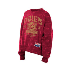 Wine Cleveland Cavaliers Women's Throwback Collection Mineral Wash Crewneck Sweatshirt sale | NBA