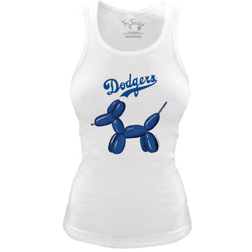Los Angeles Dodgers Tiny Turnip Women's Fitted Balloon Dog Tri-Blend Tank Top - MLB Tanks