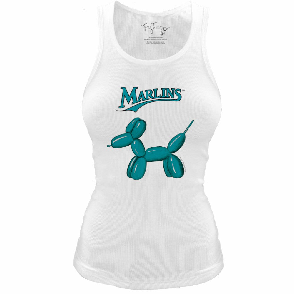 Miami Marlins Tiny Turnip Women's Fitted Balloon Dog Tri-Blend Tank Top - MLB Tanks
