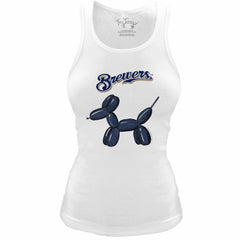 Milwaukee Brewers Tiny Turnip Women's Fitted Balloon Dog Tri-Blend Tank Top - MLB Tanks