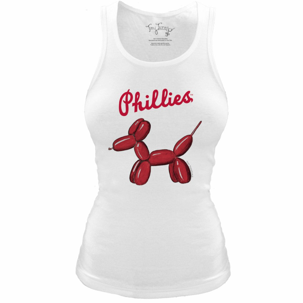 Philadelphia Phillies Tiny Turnip Women's Fitted Balloon Dog Tri-Blend Tank Top - MLB Tanks