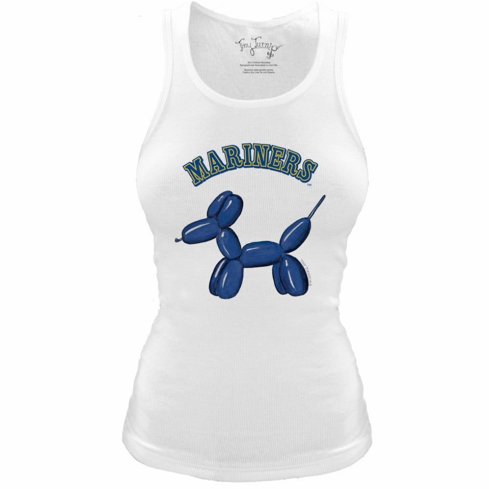 Seattle Mariners Tiny Turnip Women's Fitted Balloon Dog Tri-Blend Tank Top - MLB Tanks