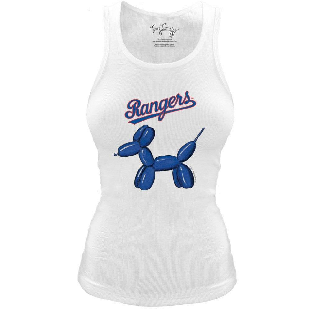 Texas Rangers Tiny Turnip Women's Fitted Balloon Dog Tri-Blend Tank Top - MLB Tanks