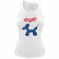 Chicago Cubs Tiny Turnip Women's Fitted Balloon Dog Tri-Blend Tank Top - MLB Tanks