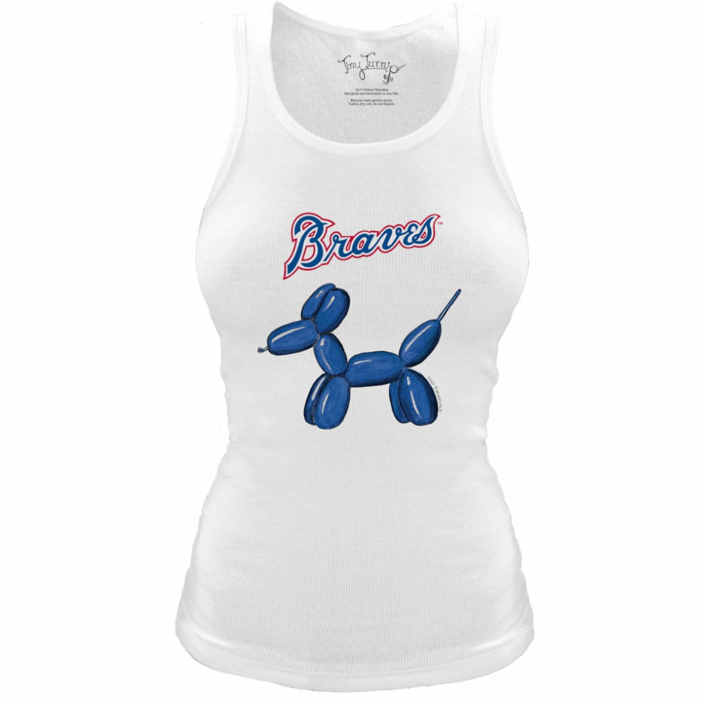 Atlanta Braves Tiny Turnip Women's Fitted Balloon Dog Tri-Blend Tank Top - MLB Tanks