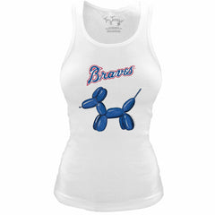 Atlanta Braves Tiny Turnip Women's Fitted Balloon Dog Tri-Blend Tank Top - MLB Tanks