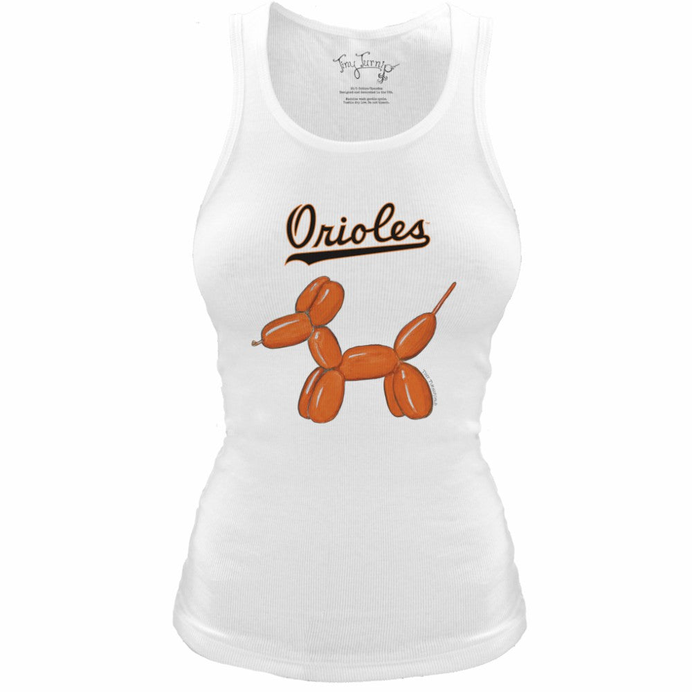 Baltimore Orioles Tiny Turnip Women's Fitted Balloon Dog Tri-Blend Tank Top - MLB Tanks
