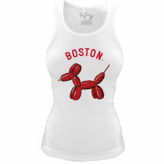Boston Red Sox Tiny Turnip Women's Fitted Balloon Dog Tri-Blend Tank Top - MLB Tanks