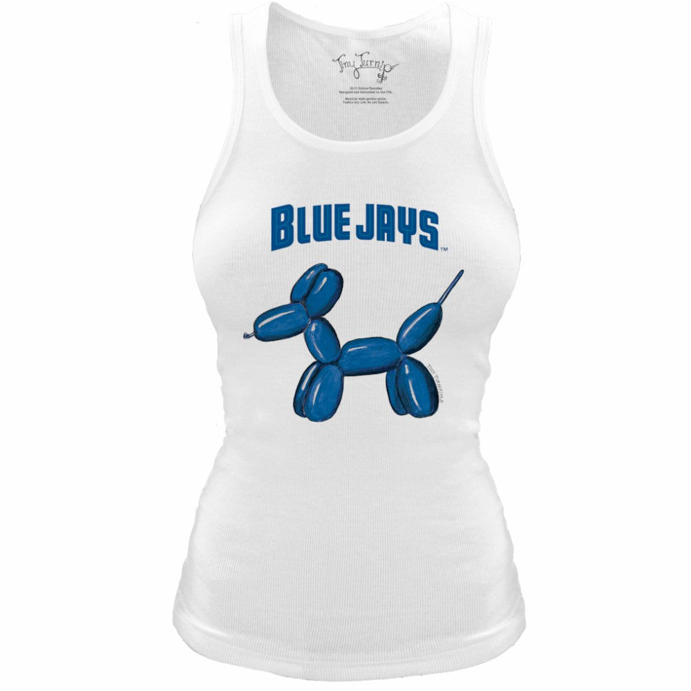 Toronto Blue Jays Tiny Turnip Women's Fitted Balloon Dog Tri-Blend Tank Top - MLB Tanks
